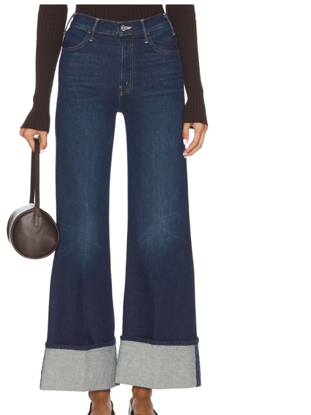 Mother - The Petite Hustler Roller Sneak Cuff Jeans - Size 25